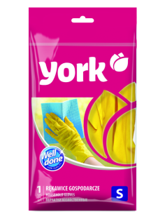 Перчатки хозяйственные York резиновые суперплотные, S