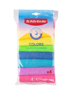 Салфетка Attribute Colors микрофибра 8шт, 30 x 30см