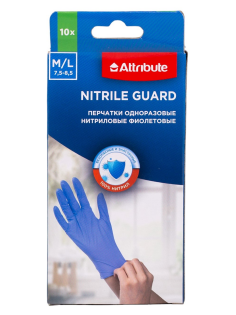 Перчатки Attribute Nitrile Guard размер M-L, 10шт