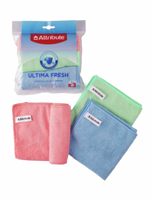 Салфетка Attribute Ultima Fresh микрофибра 3шт, 30 x 30см