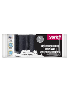 Губка для посуды York Графит профильная, 5шт
