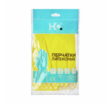 Перчатки Home Queen Profline латексные желтые химически стойкие размер M