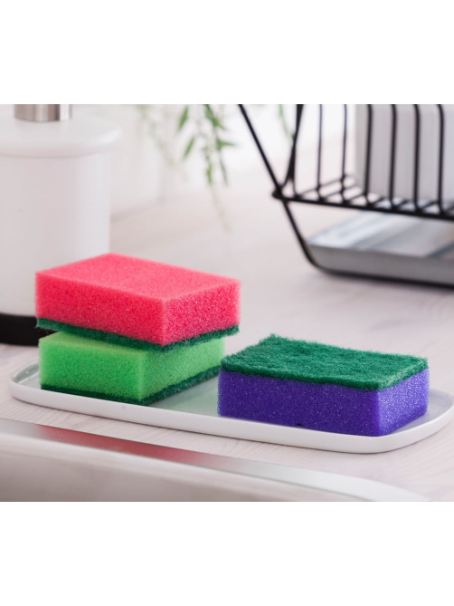 Губка для мытья посуды York 8.5 x 5.5 x 2.5см, 28шт