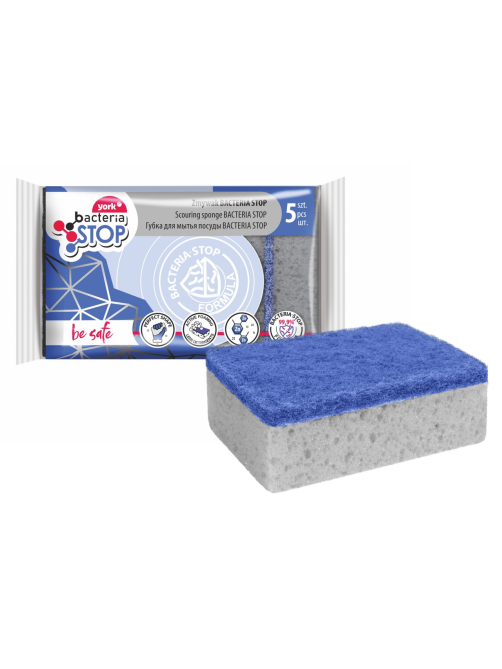 Губка для мытья посуды York Bacteria Stop, 5шт