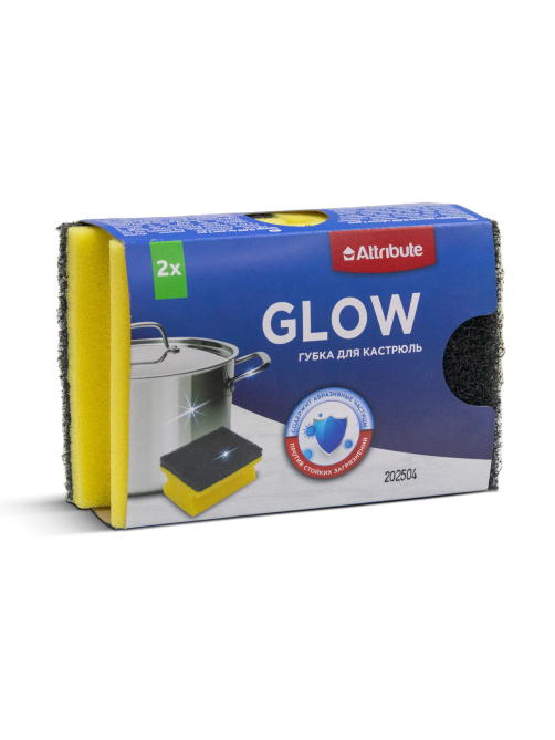 Губка для кастрюль Attribute Glow 9 x 7см, 2шт
