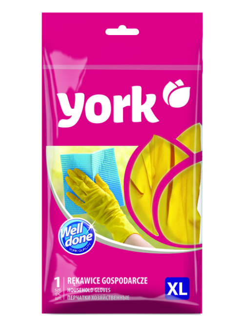 Перчатки хозяйственные York резиновые суперплотные, XL