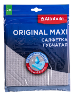 Салфетка Attribute Original Maxi губчатая 2шт, 18 x 20см