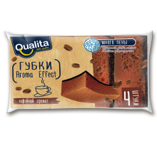 Губка Qualita Aroma Effect для посуды 4шт, 9.7 х 6.5см