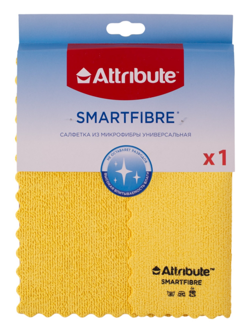 Салфетка Attribute Smartfiber универсальная микрофибра, 27 x 32см