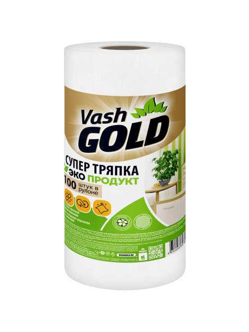 Тряпка Vash Gold Eco Friendly в рулоне 22.3 x 25см, 100л