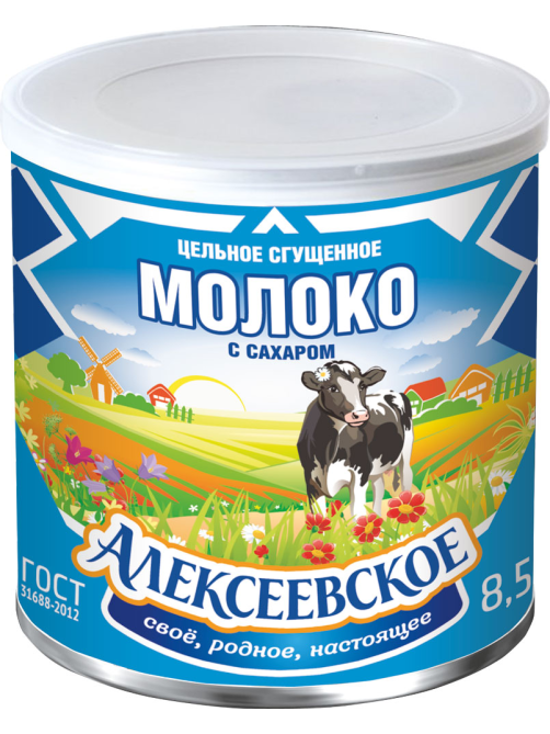 Молоко сгущенное Алексеевское 8.5% ГОСТ, 360г