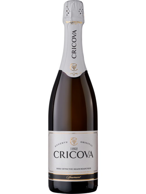 Вино игристое Cricova Ркацители белое полусухое, 0.75л