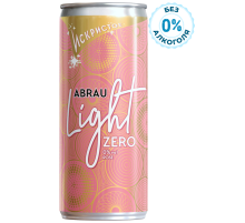 Напиток Абрау Дюрсо Light Zero розовый полусладкий безалкогольный газированный, 0.25л