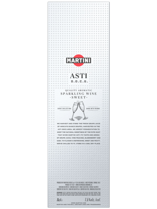 Вино игристое Martini Asti белое сладкое в подарочной упаковке, 0.75л