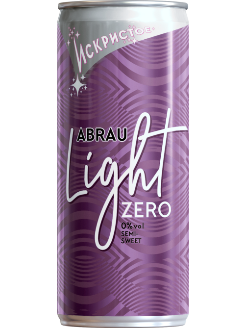 Напиток Абрау Дюрсо Light Zero белый полусладкий безалкогольный газированный, 0.25л