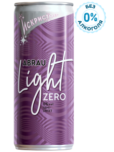 Напиток Абрау Дюрсо Light Zero белый полусладкий безалкогольный газированный, 0.25л