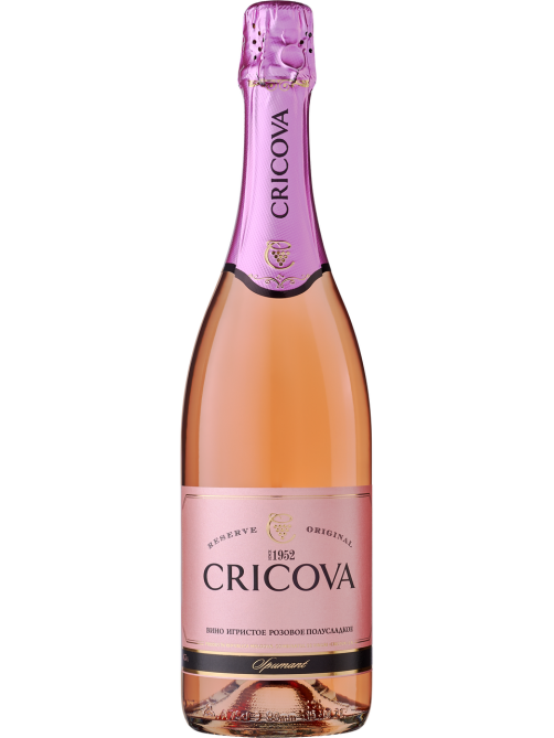 Вино игристое Cricova Pinot Noir розовое полусладкое, 0.75л