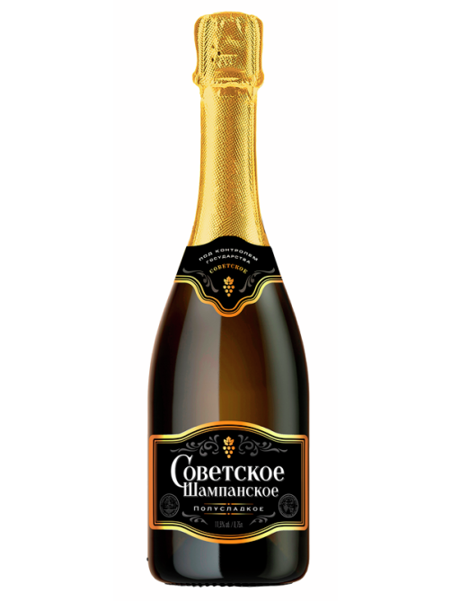 Вино игристое Советское Шампанское белое полусладкое, 0.75л