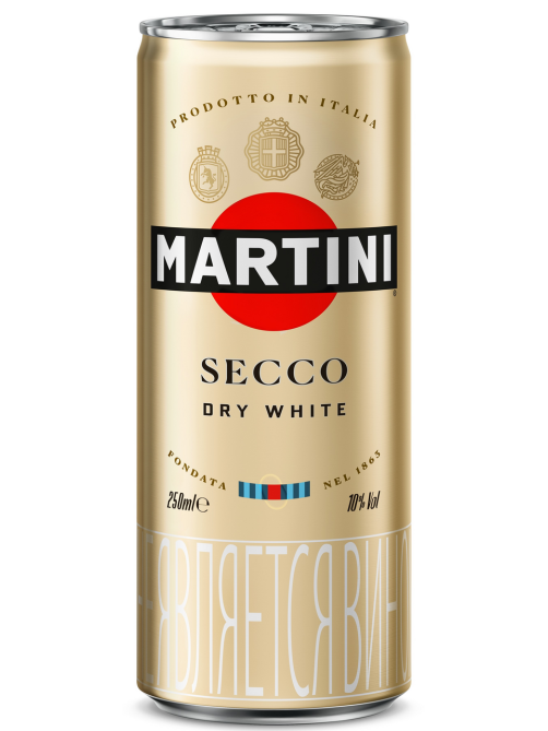 Напиток виноградосодержащий Martini Secco белый полусухой, 0.25л