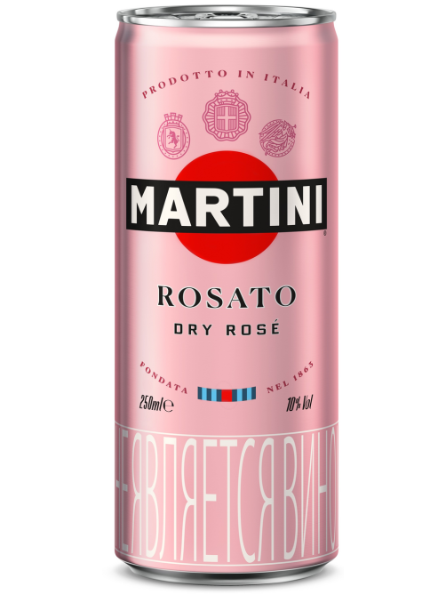 Напиток виноградосодержащий Martini Rosato Dry розовый полусухой, 0.25л