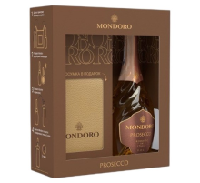 Вино игристое Mondoro Prosecco и сумка-куллер в подарочной упаковке белое сухое, 0.75л