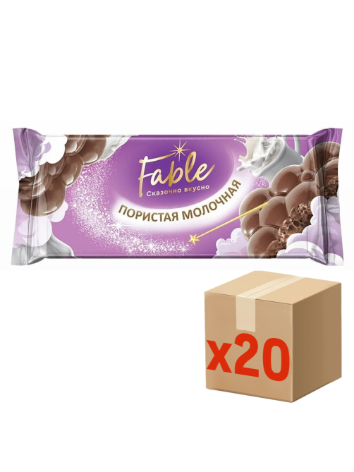 Плитка кондитерская Fable молочная пористая, 90г x 20 шт
