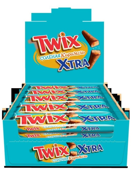 Батончик шоколадный Twix Xtra Cоленая карамель, 82г х 24 шт
