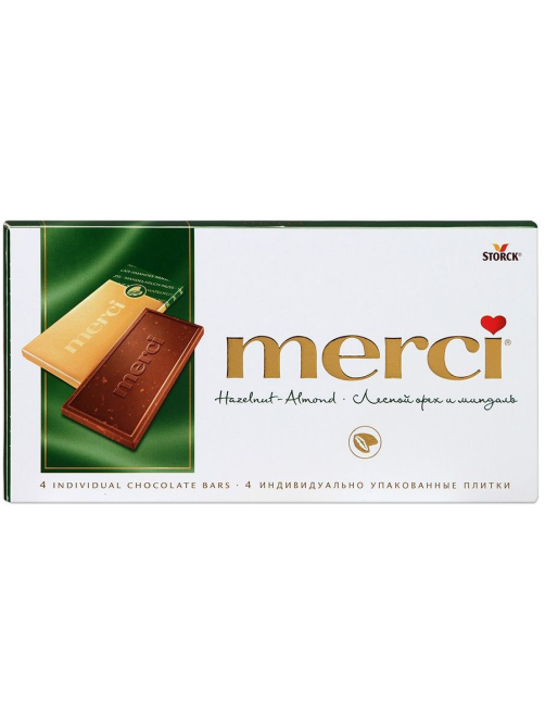 Шоколад Merci Лесной орех и миндаль, 100г
