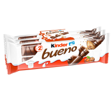 Вафли Kinder Bueno покрытые молочным шоколадом с молочно-ореховой начинкой 43г x 3шт, 129г