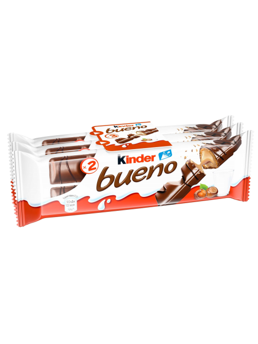 Вафли Kinder Bueno покрытые молочным шоколадом с молочно-ореховой начинкой 43г x 3шт, 129г