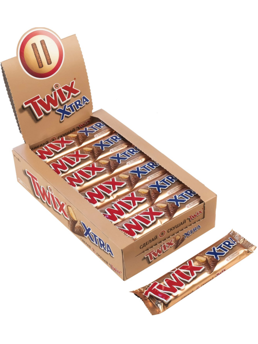 Батончик шоколадный Twix Xtra, 82г x 24 шт