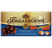 Шоколад Бабаевский темный с цельным миндалем, 90г