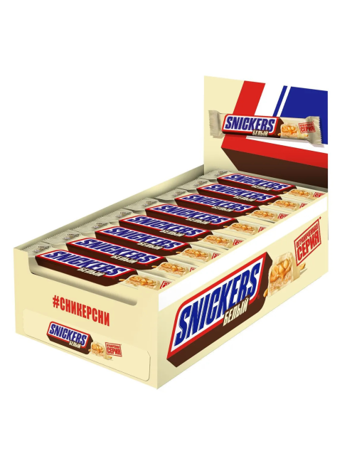 Батончик шоколадный Snickers Белый, 81г