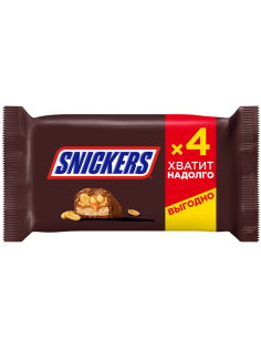 Батончик шоколадный Snickers 40г х 4шт, 160г