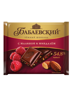 Шоколад Бабаевский темный малина и миндаль, 70г