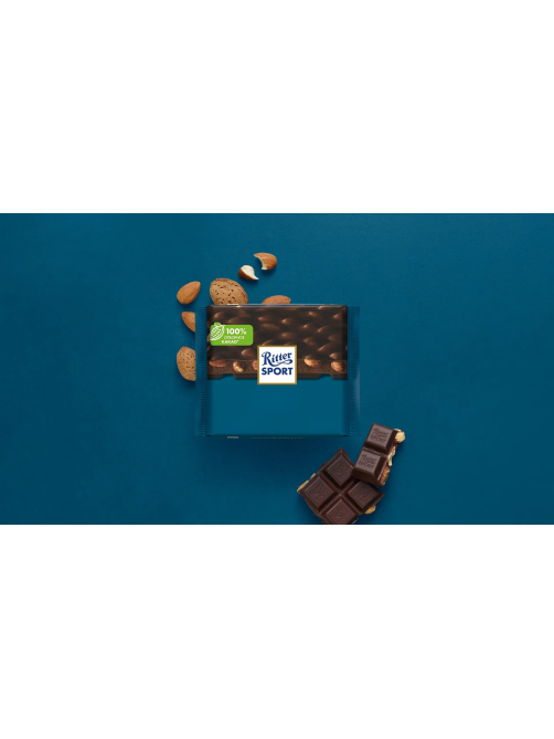Шоколад Ritter Sport Extra Nut темный цельный миндаль, 100г
