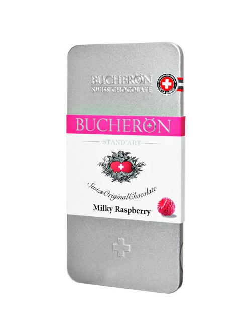 Шоколад Bucheron молочный с кусочками малины, 100г