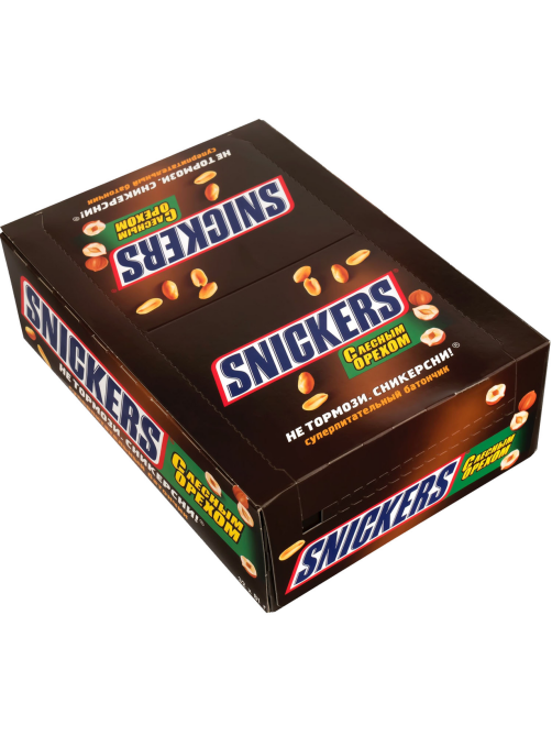 Батончик шоколадный Snickers Лесной Орех, 81г x 32 шт