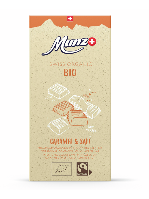 Шоколад Munz молочный с карамелизированным фундуком и солью, 100г