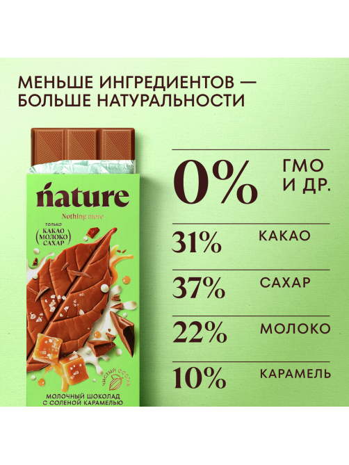 Шоколад N Nature молочный с карамелью, 70г