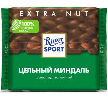 Шоколад Ritter Sport молочный Цельный миндаль, 100г