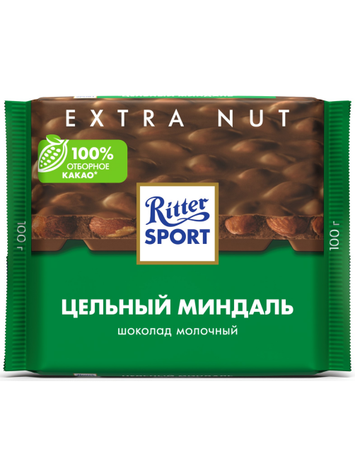 Шоколад Ritter Sport молочный Цельный миндаль, 100г