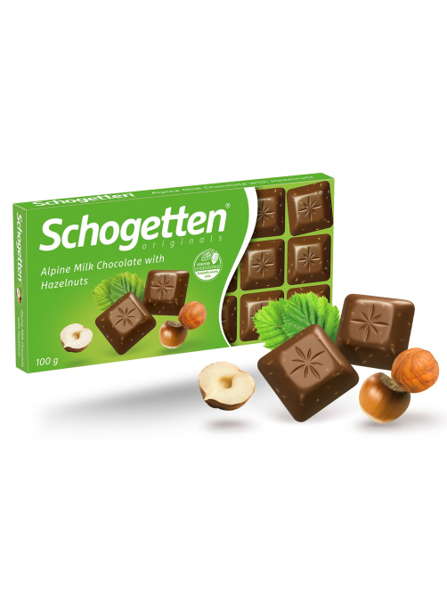 Шоколад молочный Schogetten Альпийский с фундуком, 100г