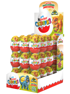 Шоколадное яйцо Kinder Сюрприз из молочного шоколада и игрушкой внутри коллекция Natoons, 20г x 36 шт