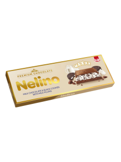 Шоколад Nelino Maxxx молочный с печеньем и молочной начинкой, 250г