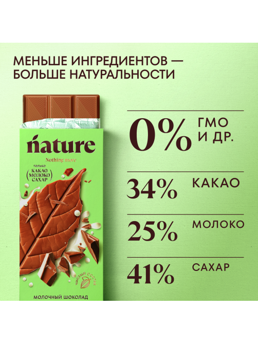 Шоколад N Nature молочный, 70г