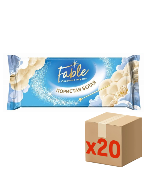 Плитка кондитерская Fable белая пористая, 90г x 20 шт