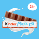 Шоколад Молочный Kinder Maxi Chocolate с молочной начинкой, 21г x 36 шт