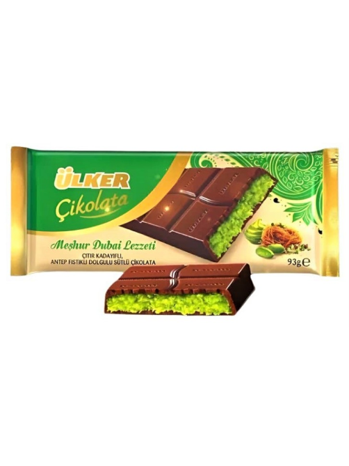 Шоколад Ulker Дубайский с фисташковой начинкой и кадаифом, 93г x 6 шт