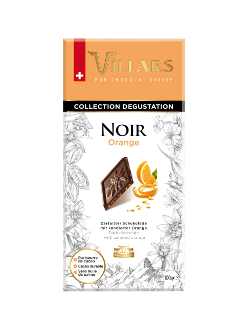 Шоколад Villars темный с цукатами апельсина, 100г